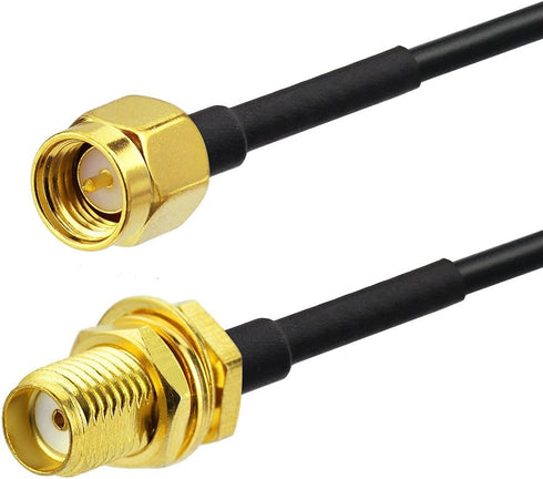 Superbat RF coaxial SMA Male to SMA Female Bulkhead RG174 6.56ft Cable + 3pcs RF Coax SMA Adapter Kit for SDR Equipment Antenna Ham Radio,3G 4G LT...