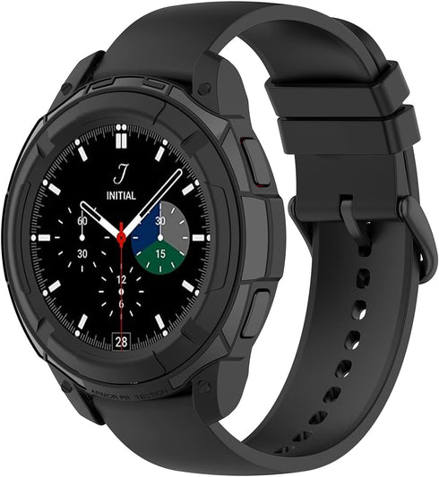 Case Compatible with Samsung Galaxy Watch 4 Classic 42mm 46mm Case Frame PC Protective Cover with Rotatable Bezel Ring for Galaxy Watch 4 Classic ...