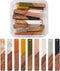 Beadthoven 18pcs/9 Pairs Natural Wood Resin Rectangle Bar Charms Bohemian DIY Earrings Pendants Mixed Colors Vertical Bar Wooden Pieces Pendants f...