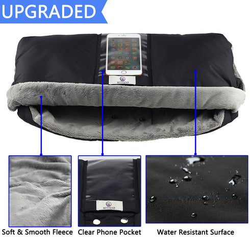 Fleece Stroller Hand Muff, BETITETO Winter Anti-Freeze Gloves for Baby Stroller Jogger Pram Water Resistant Warmer Gift for Parents and Caregivers...