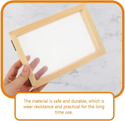 TOYANDONA 4Pcs Wooden Paper Making Screen, Paper Making Mould and Deckle Wooden Paper Making Frame for DIY Paper Crafts (5 x 7)...