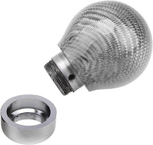 Sakali Durable Vehicle Carbon Fiber Ball Shift Shifter Knob with 3 Adaptors 8mm 10mm 12mm Inner Diameter Car Manual or Automatic Universal Gear Kn...