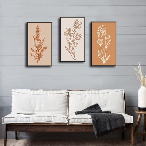GSS Designs Tall Wildflower Stencils for Painting Large Flower 7x16Inch Flowers Stencil Bouquet Painting Stencils for Wood Wall Canvas...