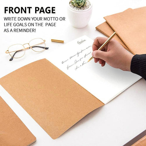 feela 15 Pack A5 Kraft Notebooks, 60 Lined Blank Pages Travel Journal Bulk, Soft Cover Notebooks for Women Girls Students, Making Plans Writing Me...