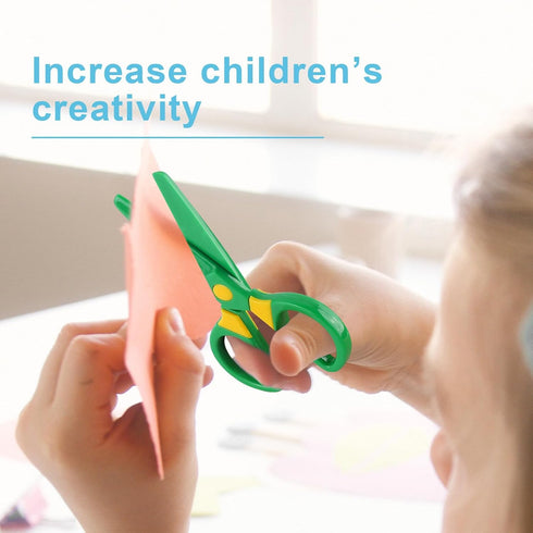 Kids Safety Scissors, Toddler Plastic Training Scissors, Children Preschool Craft Scissors?3 Pack?with 60 Colorful Paper Cutting...