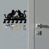 CREATCABIN Cat Metal Key Holder for Wall Mounted Key Hooks Iron Key Hanger Holder with 6 Hooks Metal Key Hanging Organizer Black Rack Wall Decor f...