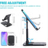 Folding Cell Phone Stand for Desk, Adjustable in Height and Angle Phone Holder, Widely Compatible with All Phones, Tablets, and Other Desk Accesso...