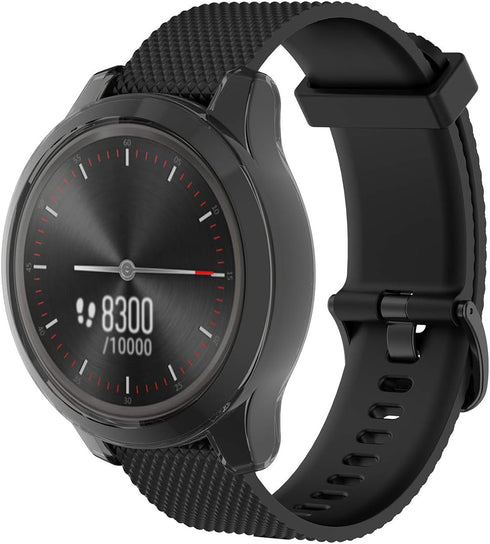 for Garmin Vivomove 3 TPU Transparent Protective Case Cover, Smartwatch Protective Case Cover for Garmin Vivomove 3, Soft and Durable(TPU Black)...