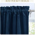 StangH Navy Blue Valances Curtains - Luxury Velvet Txture Tier Curtains Rod Pocket Top Home Fashion Short Curtains for Bedroom Gallery Office Wind...