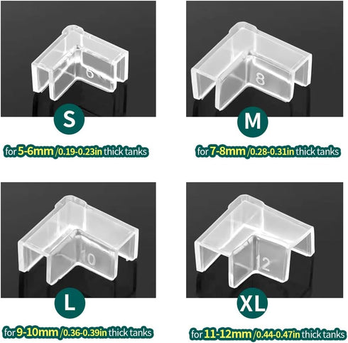 (4 Pack) Corner Protector for Aquarium, Clear Fish Tank Corner Guard, Glue-Free & Firm (XL (for 11-12mm Thick))...