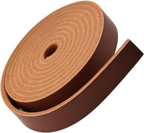 Mandala Crafts 3/4 Inch Wide Brown Leather Straps for Crafts - 2.5mm Thick 6 Feet Long Flat Soft Genuine Full Grain Cowhide Leather Strips Bands f...