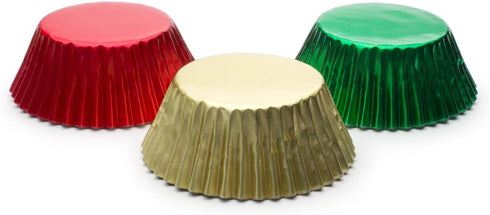 Fox Run Christmas Foil Muffin and Cupcake Liners, Set of 45 Standard Size Wrappers...