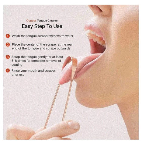 Tongue Scraper for Adults Set of 6, Premium Copper Tongue Scraper, Metal Tongue Cleaner for Bad Breath, Easy to Use Tongue Scraper, Tongue Scraper...