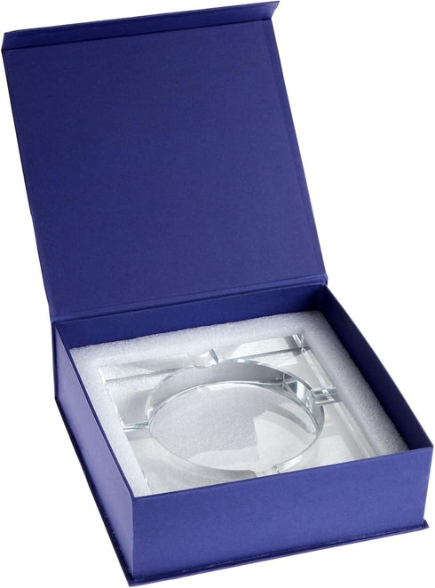 Juvale Glass Crystal Ashtray with 4 Slots for Cigars - Luxury Square Cigarette Holder for Men, Home, Office, Desk, Tabletop Decoration (7 x 7 x 1....