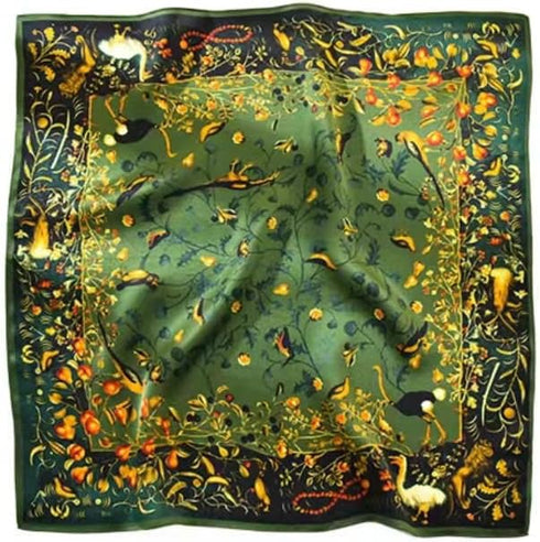 ANDANTINO 100% Pure Mulberry Silk Square Scarf for Hair-27'' Women Men Natural Silk Neckerchief Digital Printed Headscarf...