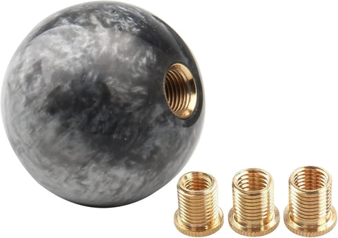 Round Ball Shift Knob Universal Marble Style Gear Shift Knob 5 6 Speed for Manual Automatic Vehicles with Adapters (Gray)...