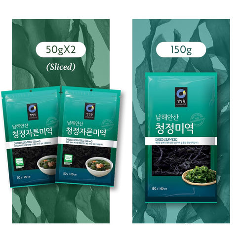 Chung Jung One O'Food Dried Seaweed, Korean Miyeok Baby Wakame Cut Flakes for Miyeokguk Miso Soup Sea Weed Salad, Product of Korea, 50g, 20 Servin...