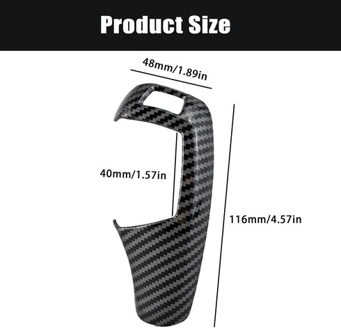 Carbon Fiber Car Gear Shift Knob Cover,Cover Carbon Color ABS Trim fits, Black...