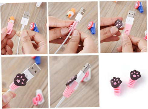 OSALADI 10 Pcs S Charger Cable Protector Cute Charger Cover Protector Mobile Cord Protector for Phone Charger Cable Ends Savers Bank Cable Saver M...