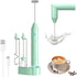 Milk Frother Handheld, USB-C Rechargeable Coffee Frother Wand, Electric drink mixer with Charging Base&3 Heads,3 Speeds Adjustable, Electric Whisk...