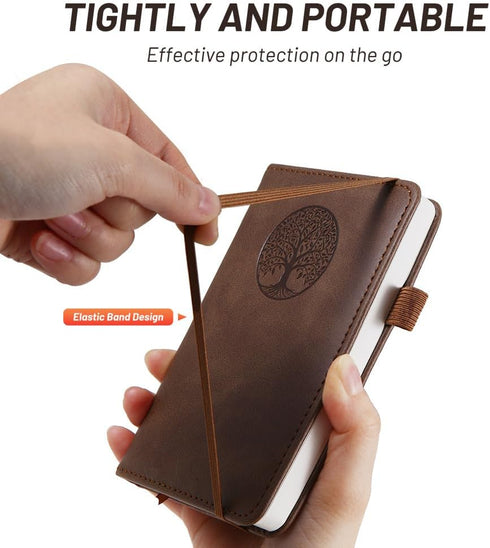 Small Pocket Notebook, Leather Journal Mini (Brown)...