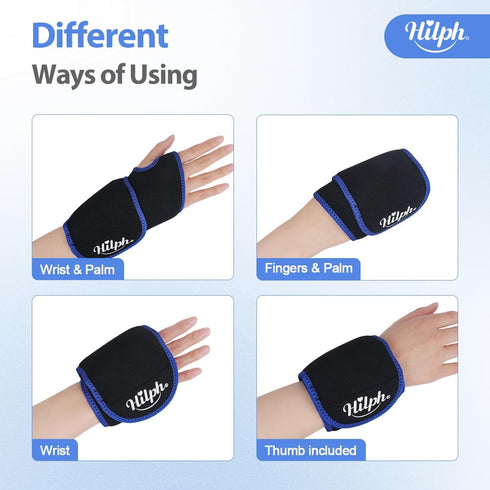 Hilph Wrist Ice Pack Wrap for Pain Relief, Reusable Wrist Brace with Gel Cold Pack for Injuries, Hot & Cold Compress Hand Ice Pack for Carpal Tunn...