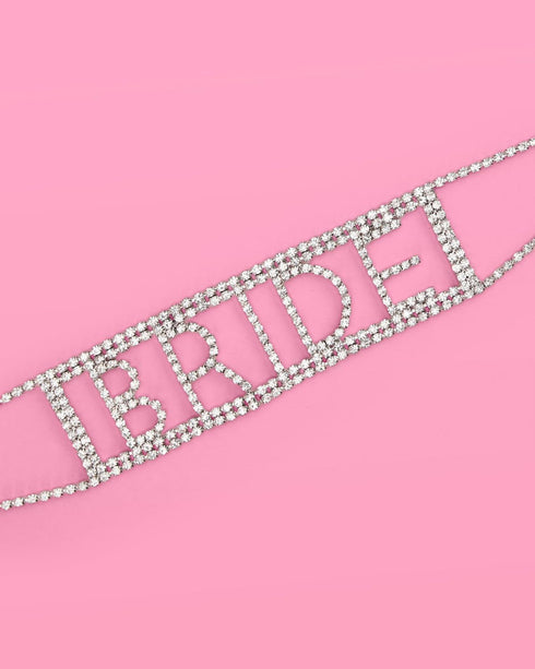 xo, Fetti Rhinestone Bride Choker Necklace, 10.5" | Bride To Be Jewelry, Choker Necklace Accessory, Bridesmaid Gift, Bridal Shower Decorations, We...