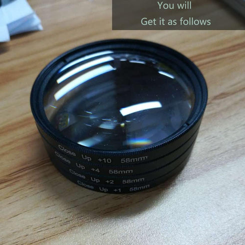 Optical Glass Macro Close Up Filters, Macro Lens Filter Kit +1/+2/+4/+10 Lens Filter, Macro Filter 58mm Closeup Macro Filter Set......