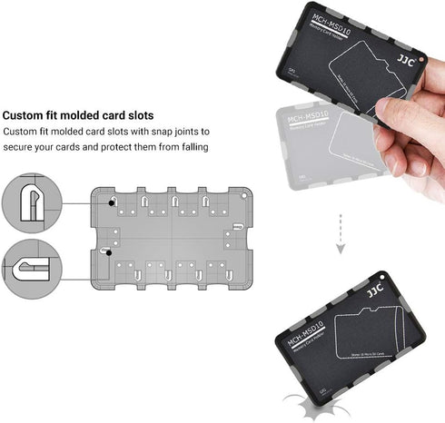 10 Slots Micro SD Card Case Holder Storage Organizer, Ultra Slim Credit Card Size Lightweight Portable TF MSD Memory Card Storage...