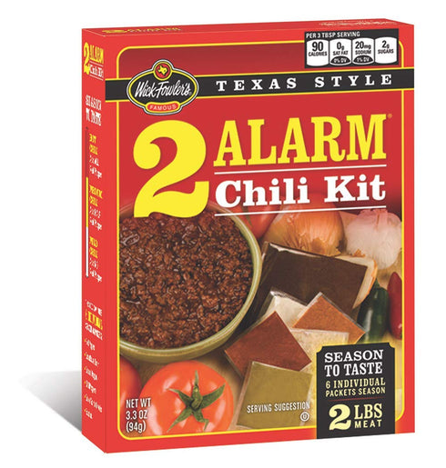 Wick Fowler's 2-Alarm Chili Kit, Texas Style Chili Seasoning Mix with Individual Packs of Spices, 3.3oz Box (Pack of 2)...