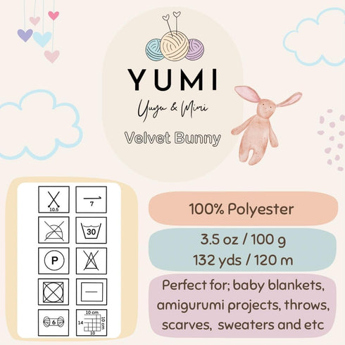 YUMI Velvet Bunny Chenille Blanket Amigurumi Yarn for Crocheting and Knitting Super Bulky 100 gr (132 yds) (Magenta) (1 Skein)......