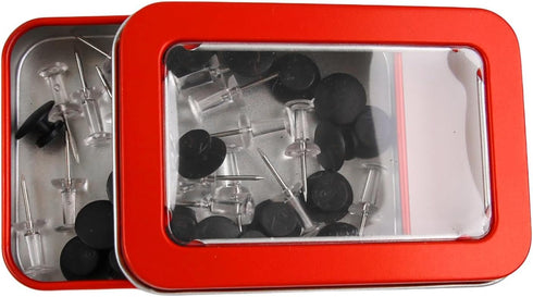 Vagocom 2pcs Empty Storage Boxes with Transparent Window,3.42x2.36x0.71inch / 8.7x6x1.8cm Small Metal Container Box with Lids for Storage Seed,Mat...