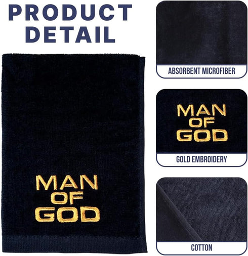 Swanson Christian Products Hand Towel Man of God Towel w/Gold Embroidery Pastor Appreciation Gift Fathers Day Present Face Towel Sweat Towels for ...