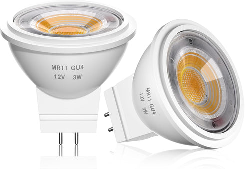 MR11 LED Bulb 3W GU4 Bi-pin LED Landscape Light Bulb Replace 25W Halogen Bulb 12V AC/DC Low Voltage Spotlight Light Bulb Warm White 3000K Non-dimm...