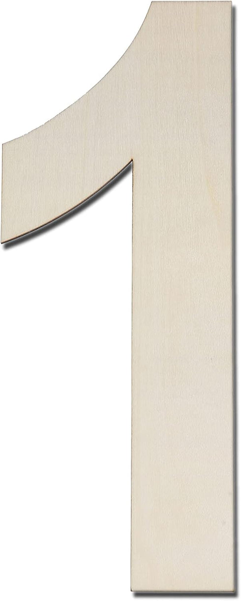 12 Inch Large Wood Number Sign 1, Unfinished Blank Wooden Slice Board for DIY Crafts Home Birthday Decorations Props...