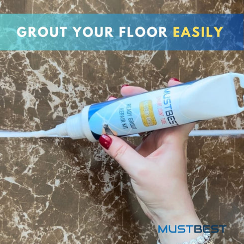 Grout Repair Kit (Gold 5.6 Oz-160 Gr), Four Way Use, Repair, Renew, Repaint, Fill The Gaps, Fast Drying, Odorless, Waterproof and Pre-Mixed Grout ...