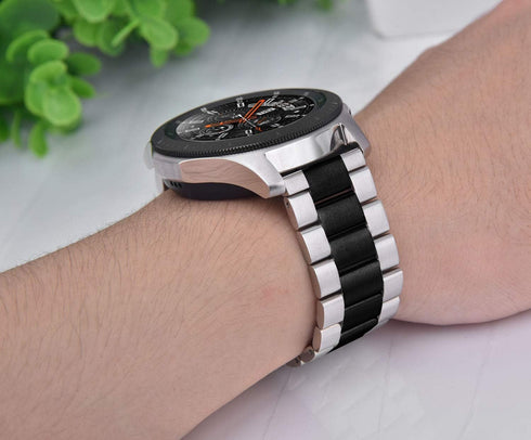 V-MORO Strap Compatible with Galaxy Watch 46mm(2019) Bands/Gear S3/Gear S3 Classic/Galaxy Watch 3 45mm Band Men Solid Stainless Steel Replacement ...