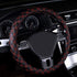 15inch Odorless Quilted Stitching Pattern Leather Car Steering Wheel Cover-Black with red...