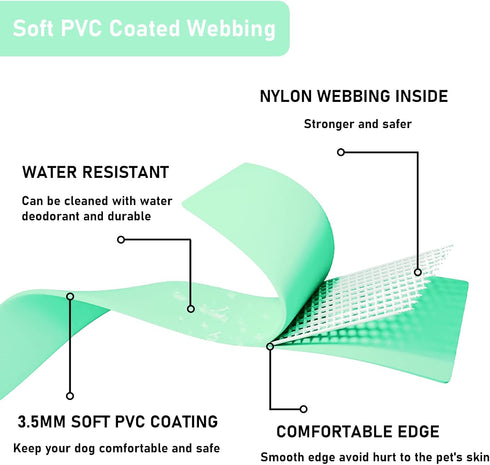 Waterproof Dog Collar, Adjustable Odor Proof Dog Collars Easy to Clean, Soft Comfortable Pet Collars for Large, Medium Small Dogs (XS, Mint Green,...