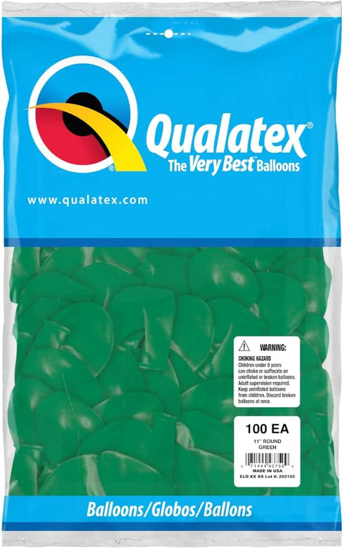 Qualatex 11" Green Latex Balloons (100ct)...