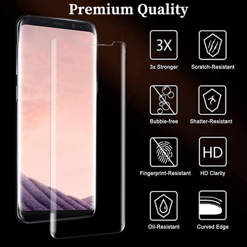 BANDQ 3 Pack for Samsung Galaxy S8 Screen Protector?3+1 Pack? 1 Pack Camera Lens Protector, 9H Scratch-Resistant HD Tempered Glass Screen Protecto...