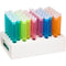 50 Piece Assorted Color Plastic Test Tube Set with Caps and Cardboard Rack...
