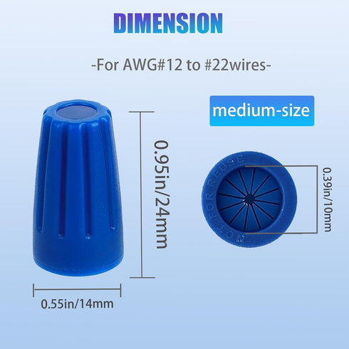30PCS Waterproof Wire Electrical Connectors 22AWG-12AWG, Outdoor Seal Electrical Twist Nuts Caps Cable Terminal Connector for Landscape Light, Irr...
