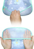 Waterproof Baby Bib Infant with Snaps Fits Baby & Toddler 6-24 Months - 4pcs (Floral Bunny Fish)...
