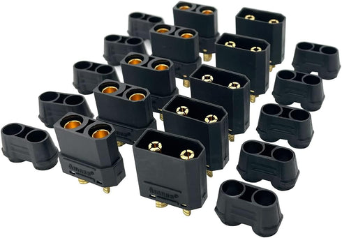 5Pair Black Amass XT90 XT-90 Male Female Bullet Connectors Power Plug with Heat Shrink for RC Lipo Battery Motor...