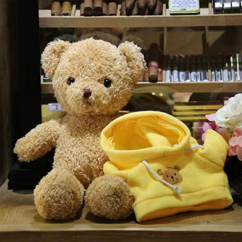 Cute Teddy Bear Plush Stuffed Animal, Teddy Bear with Coffee Hoodie, Gifts for Children(11.8" Brown)...