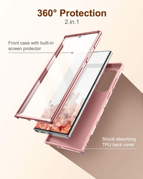SURITCH for Samsung Galaxy S22 Ultra Case, Built-in Screen Protector for Samsung S22 Ultra 5G Case Full Body Protection Shockproof Rugged Bumper S...