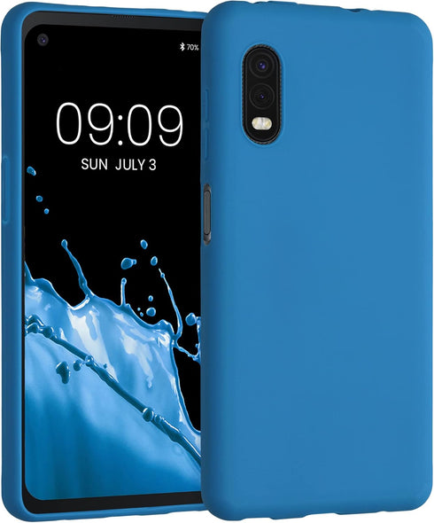 kwmobile Case Compatible with Samsung Galaxy Xcover Pro Case - Soft Slim Protective TPU Silicone Cover - Blue Reef...