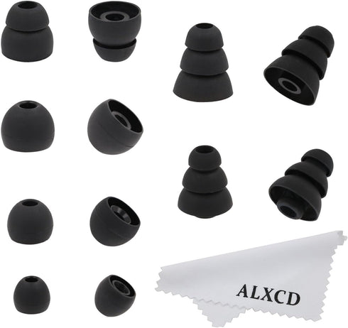 ALXCD Ear Tips for LG HBS 730 HBS750 800 910 Headset, (S/M/L) 3 Pair Ear Tips & (S/L) 2 Pair Triple Flange Tips & (M) 1 Pair Double Flange Tip, Fi...
