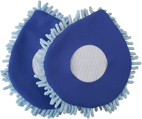 CHOMP! Microfiber Mop Refill Pack: 5 Minute CleanWalls 2-pak Giant Noodle Blue Duster Reusable Washable, Window/Door Frame Cleaner and Baseboard D...